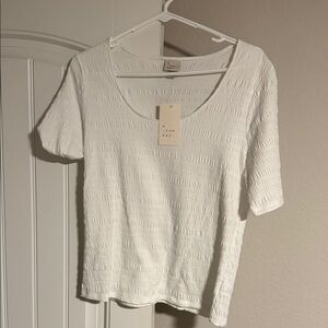 A New Day Women's Short Sleeve White Top